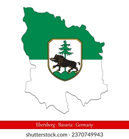 Ebersberg Flag - Bavaria, Germany (EPS)