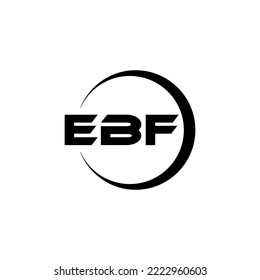 EBF letter logo design in illustration. Vector logo, calligraphy designs for logo, Poster, Invitation, etc.