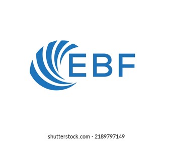 Diseño del logo de la carta EBF sobre fondo blanco. Concepto del logotipo de la letra de círculo creativa EBF. Diseño de letras EBF.
