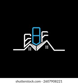 EBF Real State logo design, EBF simple and modern logo. EBF luxurious alphabet design  