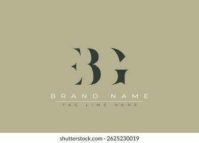 EBG abstract letter logo design. This logo is designed by three abstract letters.