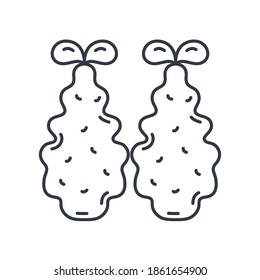 Ebi fry icon, linear isolated illustration, thin line vector, web design sign, outline concept symbol with editable stroke on white background.
