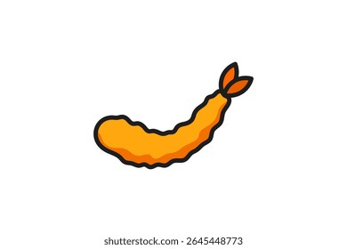 ebi furai or fried prawns in flour flat icon