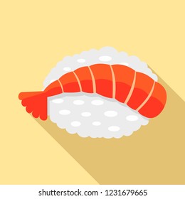 Ebi shrimp sushi icon. Flat illustration of ebi shrimp sushi vector icon for web design