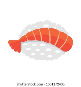 Ebi shrimp sushi icon. Flat illustration of ebi shrimp sushi vector icon for web design