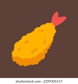 Ebi Tempura Icon Sticker Illustration