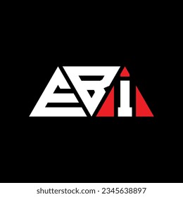 Diseño del logotipo de la letra triangular EBI con forma triangular. Monograma de diseño del logotipo del triángulo de EBI. Plantilla de logotipo vectorial de triángulo EBI con color rojo. EBI logotipo triangular Diseño sencillo, elegante y lujoso.