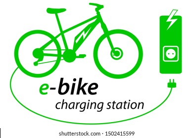 e-bike charging station vector illustration