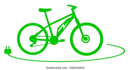 Ebike E-mobility With Green Energy Vector Illustration