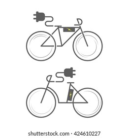 E-bike icon on white background. Electro bicycle. bike icon set. Bicycle flat icon, electric bicycle icon vector, electric bike logo. Vector illustration