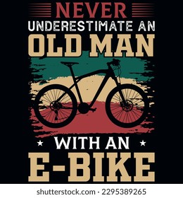 E-bike riding vintages tshirt design