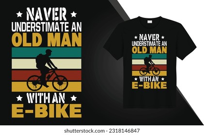 E-bike riding vintages tshirt design Free Vector
