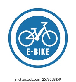 E-Bike sign. Electric bicycle symbol. Vector flat illustration