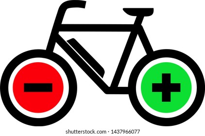 e-Bike Symbol with plus and minus poles