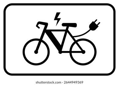 Sinal de E-Bikes Permitido. Sinal de área de estacionamento de bicicleta elétrica. Estação de carregamento de E-Bike