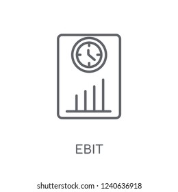 Ebit linear icon. Modern outline Ebit logo concept on white background from business collection. Suitable for use on web apps, mobile apps and print media.