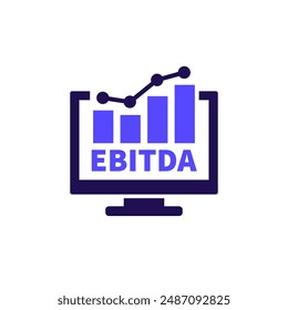 EBITDA icon, Earnings before interest, taxes, depreciation and amortization vector