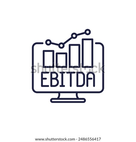 EBITDA line icon, Earnings before interest, taxes vector