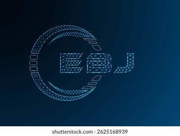 EBJ low poly letter logo vector design. EBJ lower poly logo design. Low poly logo.