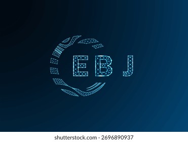 EBJ diseño de Vector de logotipo de letra de polietileno baja. Diseño de logotipo de poliéster inferior EBJ. EBJ diseño de logotipo de baja poli único.