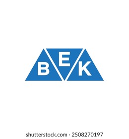 EBK triangle shape logo design on white background. EBK creative initials letter logo concept.
