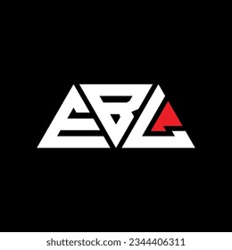 Diseño del logotipo de la letra del triángulo EBL con forma de triángulo. Monograma de diseño del logotipo del triángulo EBL. Plantilla de logotipo del vector del triángulo EBL con color rojo. Logo triangular EBL Diseño sencillo, elegante y lujoso.