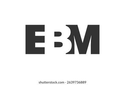 EBM logo design. Initial letter E B M bold font style for tech startups, consulting, corporate branding. Creative company name, headlines typography identity, trendy logotype. Vector illustration.