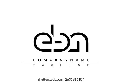EBN abstract letter design. Modern Business Logo Design With Abstract Typography and Contemporary Style