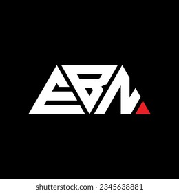 EBN triangle letter logo design with triangle shape. EBN triangle logo design monogram. EBN triangle vector logo template with red color. EBN triangular logo Simple, Elegant, and Luxurious design.