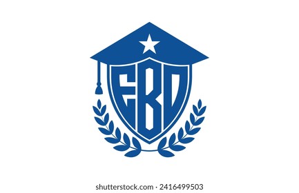 EBO initial letter academic logo design vector template. monogram, abstract, school, college, university, graduation, symbol, shield, model, institute, educational, coaching canter, tech, sign, badge