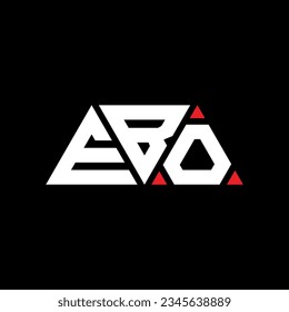 Das Design des EBO-Triangle-Briefes mit Dreiecksform. EBO Dreieck Logo Design Monogramm. EBO Dreieck-Vektorlogo-Vorlage mit roter Farbe. EBO Dreieckslogo Einfach, elegant und luxuriös.