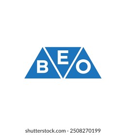 EBO triangle shape logo design on white background. EBO creative initials letter logo concept.
