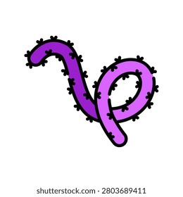 ebola color line icon. Vector isolated element. Editable stroke.