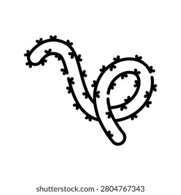 ebola color line icon. Vector isolated element. Editable stroke.