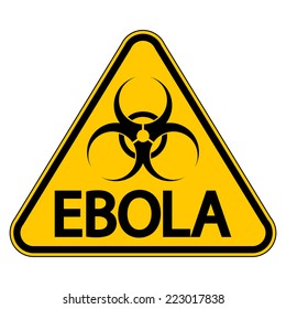 Ebola danger sign on white background. Vector illustration.