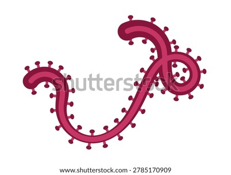 Ebola filamentous virus icon pathogen symbol vector illustration.