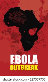 Ebola outbreak and Africa map which looks like a skull