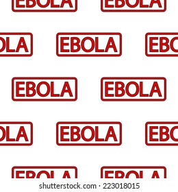 Ebola stamp seamless pattern on white background. Vector illustration.