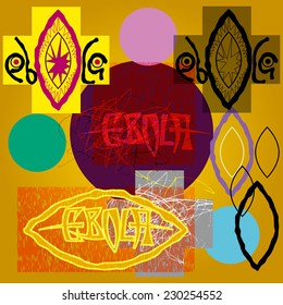 Ebola virus. Abstract poster with the text to the symbolic image of a contagious disease.