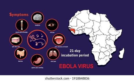 Ebola virus disease, flat vector illustration.