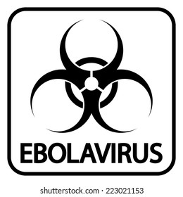 Ebola virus icon on white background. Vector illustration.