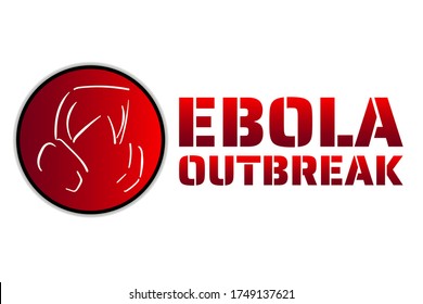 Ebola virus outbreak concept. Template for background, banner, poster with text inscription. Vector EPS10 illustration