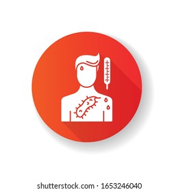 Ebola virus RGB color icon. Dangerous viral disease, deadly infectious illness, fatal sickness. Medical diagnosis, healthcare and medicine. Person with EVD symptoms. Silhouette RGB color illustration