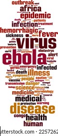 Ebola virus word cloud concept. Vector illustration