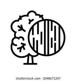 ebony wood line icon vector. ebony wood sign. isolated contour symbol black illustration