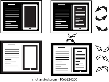 e-book 1, for logo black and white and arrows