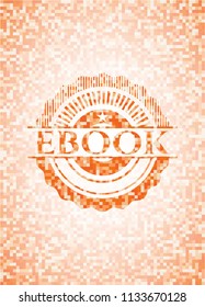 ebook abstract orange mosaic emblem with background
