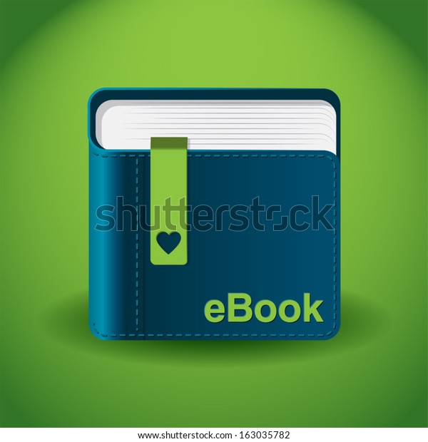 Ebook App Icon Illustration Stock Vector (Royalty Free) 163035782