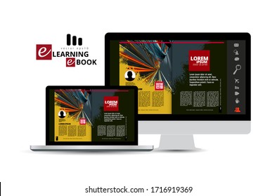 E-book application design, abstract technology concept with 3D rendering background