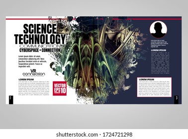 E-Book-Anwendungsdesign, abstraktes Technologiekonzept mit 3D-Rendering-Hintergrund